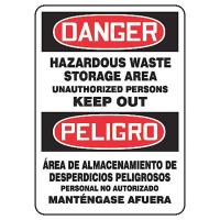 8DKH5 Danger Sign, 14 x 10In, R and BK/WHT, AL