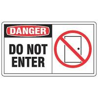 8TN76 Danger Sign, 7 x 10In, R and BK/WHT, PLSTC