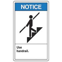 9LCK1 Notice Sign, 10 x 7In, BL and BK/WHT, PLSTC