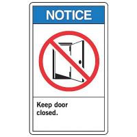 9ERD3 Notice Sign, 10 x 7In, R, BL and BK/WHT