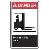8UUD4 Forklift Traffic Sign, 10 x 7In, AL, ENG