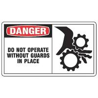 8UPR4 Danger Sign, 7 x 10In, R and BK/WHT, PLSTC