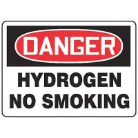 8RH47 Danger No Smoking Sign, 10 x 14In, ENG