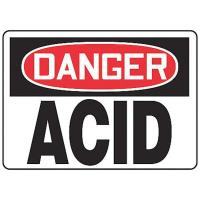 8Z632 Danger Sign, 10 x 14In, R and BK/WHT, Acid