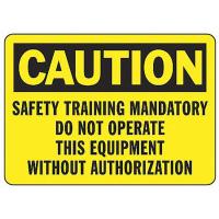 8NC44 Caution Sign, 10 x 14In, BK/YEL, ENG, Text