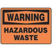 9X698 Warning Sign, 10 x 14In, BK/ORN, HAZ W, ENG