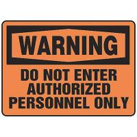 9GCL3 Warning Sign, 7 x 10In, BK/ORN, AL, ENG, Text