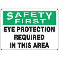 8DL01 Caution Sign, 7 x 10In, BK and GRN/WHT, ENG