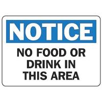 8DLF7 Notice Sign, 7 x 10In, BL and BK/WHT, ENG