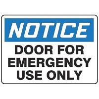 8DLG5 Fire Door Sign, 10 x 14In, BK and BL/WHT