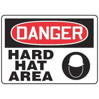 8UPY5 Danger Sign, 10 x 14In, R and BK/WHT, ENG