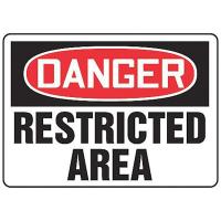 8DM04 Danger Sign, 10 x 14In, R and BK/WHT, PLSTC