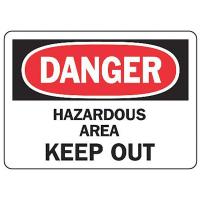 8DNA8 Danger Sign, 7 x 10In, R and BK/WHT, PLSTC