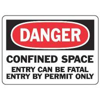 8DM51 Danger Sign, 7 x 10In, R and BK/WHT, AL, ENG