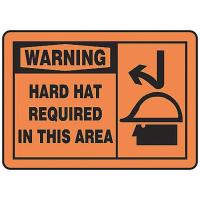 9RV80 Warning Sign, 10 x 14In, BK/ORN, PLSTC, ENG