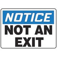 8DMK4 Notice Not An Exit Sign, 10 x 14In, AL, ENG