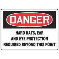 8MWG6 Danger Sign, 10 x 14In, R and BK/WHT, ENG