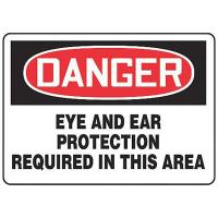 8RKG7 Danger Sign, 10 x 14In, R and BK/WHT, PLSTC