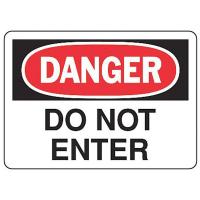 8YCK3 Danger Sign, 7 x 10In, R and BK/WHT, AL, ENG