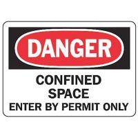 8WCX3 Danger Sign, 7 x 10In, R and BK/WHT, ENG