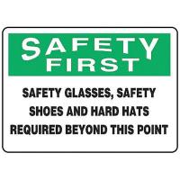 9GD40 Caution Sign, 7 x 10In, BK and GRN/WHT, ENG