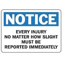 9GD48 Notice Sign, 7 x 10In, BL and BK/WHT, PLSTC