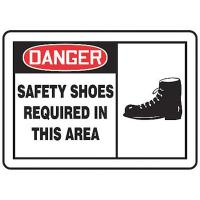 8DPC2 Danger Sign, 7 x 10In, R and BK/WHT, AL, ENG