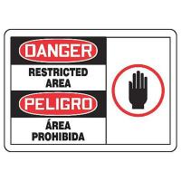 8MWJ2 Danger Sign, 10 x 14In, R and BK/WHT, SURF