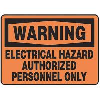 8TP55 Warning Sign, 7 x 10In, BK/ORN, ENG, Text