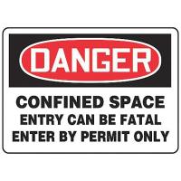 8DNV5 Danger Sign, 10 x 14In, R and BK/WHT, AL