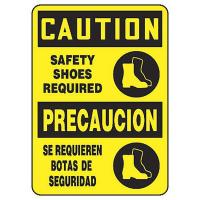 8DNV7 Caution Sign, 14 x 10In, BK/YEL, PLSTC, SURF