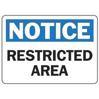 9MCY1 Notice Sign, 7 x 10In, BL and BK/WHT, ENG