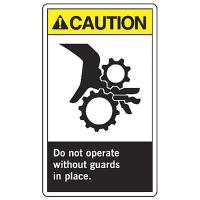 9LE23 Caution Sign, 10 x 7In, YEL and BK/WHT, ENG