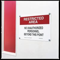 8DNX9 Security Sign, 10 x 14In, BK/WHT, AL, ENG