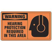 9E255 Warning Sign, 7 x 10In, BK/ORN, PLSTC, ENG