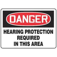 8MXT5 Danger Sign, 10 x 14In, R and BK/WHT, ENG