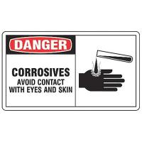 8DPA9 Danger Sign, 7 x 10In, R and BK/WHT, PLSTC