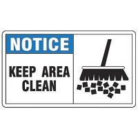 8DPC4 Notice Sign, 7 x 10In, BL and BK/WHT, ENG