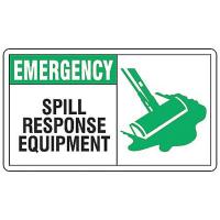 9AMK4 Emergency Sign, 7 x 10In, BK and GRN/WHT