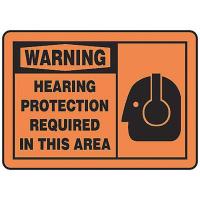 8DPD4 Warning Sign, 10 x 14In, BK/ORN, AL, ENG