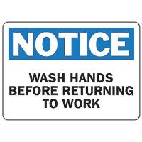 9UDW8 Notice Sign, 7 x 10In, BL and BK/WHT, ENG