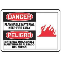 9GDT7 Danger Sign, 7 x 10In, R and BK/WHT, SURF