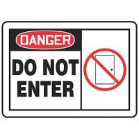 8DWG5 Danger Sign, 10 x 14In, R and BK/WHT, AL