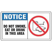 8DX39 Sign, 7x10, Do Not Smoke, Eat Or Drink