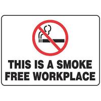 8UNZ1 No Smoking Sign, 10 x 14In, R and BK/WHT