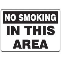 8DXL9 No Smoking Sign, 10 x 14In, BK/WHT, PLSTC