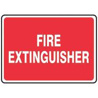 8DYL5 Fire Extinguisher Sign, 7 x 10In, WHT/R