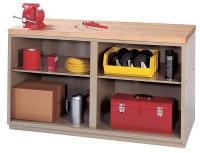 8EF19 Open Cabinet Workbench, Butcher Block Top