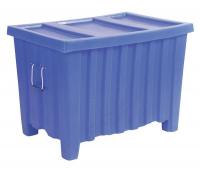 8E377 Ribbed Container, 14cu.ft., 400lb., Blue