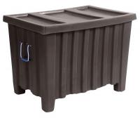 8E378 Ribbed Container, 14cu.ft., 400lb., Black